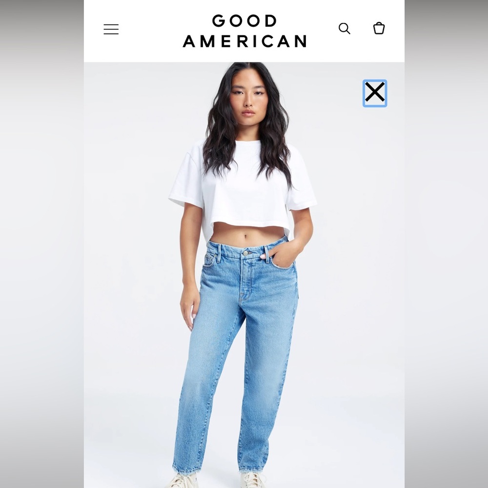 Good American Good Girlfriend Petite distressed